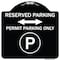 Signmission Reserved Parking Permit Parking W/and Bidirectional Arrow Aluminum Sign, 18" x 18", BW-1818-23146 A-DES-BW-1818-23146 - alternate 1